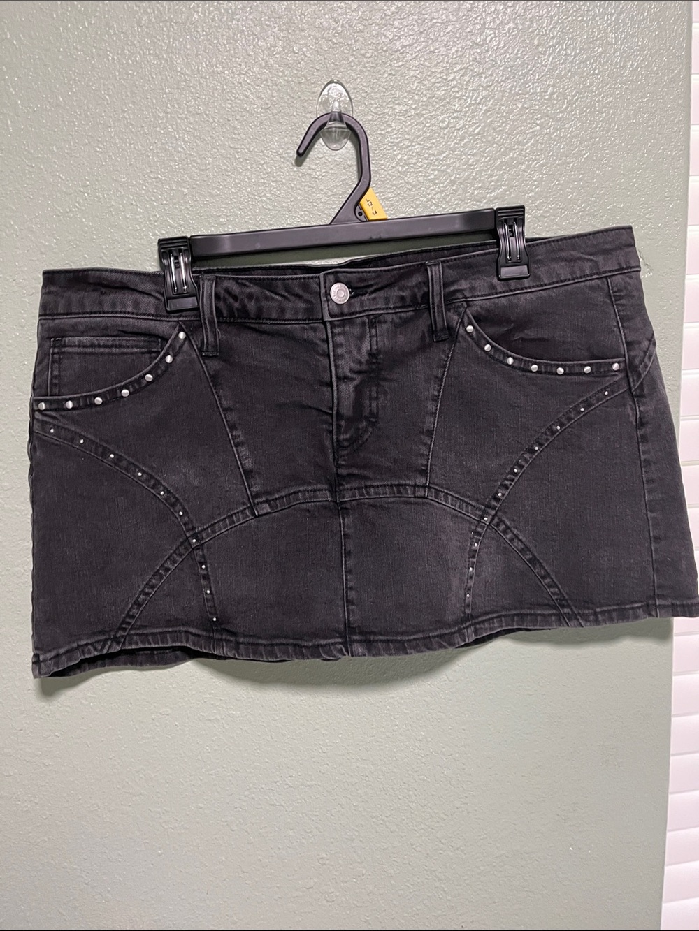 wild fable Black Denim Mini Skort with Stud Accents